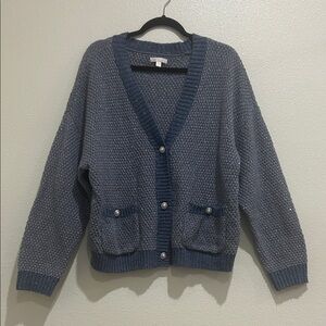 Women's Blue Cardigan Sweater